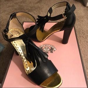 Juicy Couture Brand new black leather heel sandals